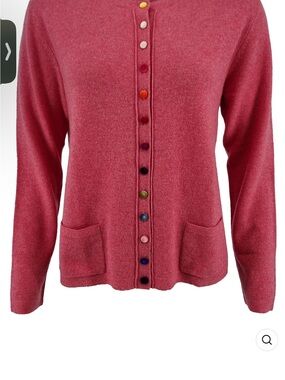 ESTHĒME Rose Pink Button-Front Sweater Cardigan